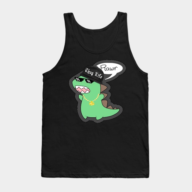 Thug Dinosaur Rawr Tank Top by Inviticus